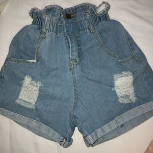high waist cinched shorts